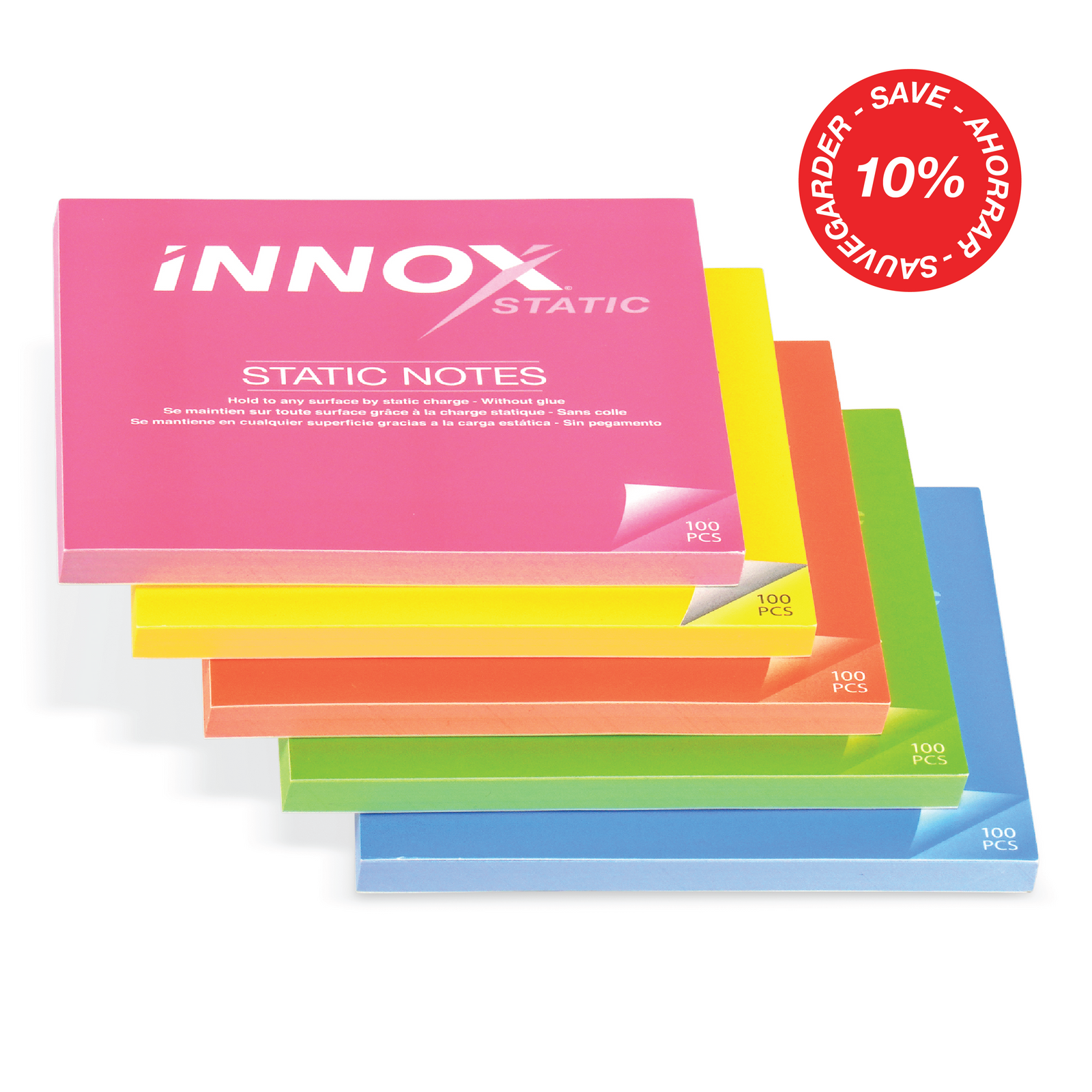 5 assorted color packs of 4"x 2.75" Note-pads (100 sheets/pad)